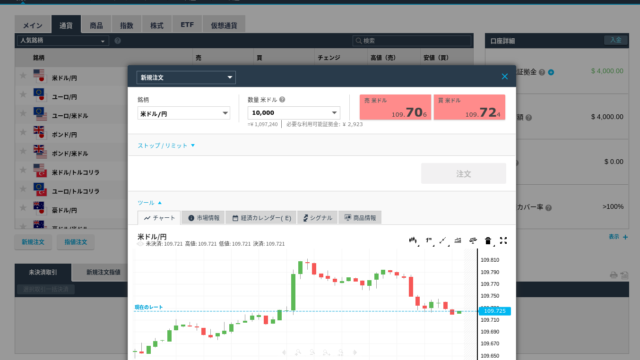 iFOREXデスクトップ版トレードプラットフォーム