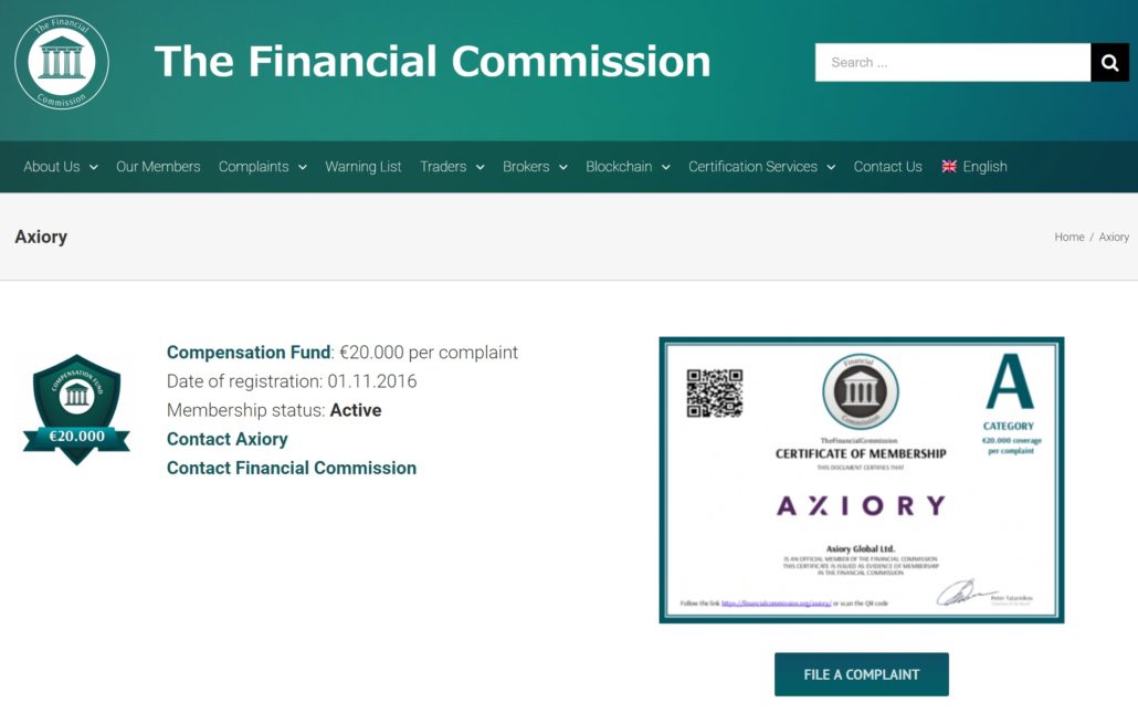 Axiory The Financial Commission